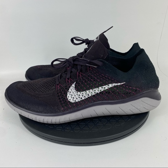 Nike Free RN Flyknit 2018 Black/Burgundy Running Shoes 942838-603 Men’s Size 13 - Picture 8 of 12